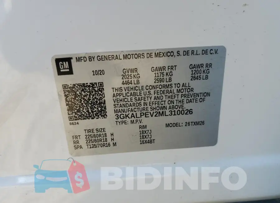 3GKALPEV2ML310026 Photo# 13