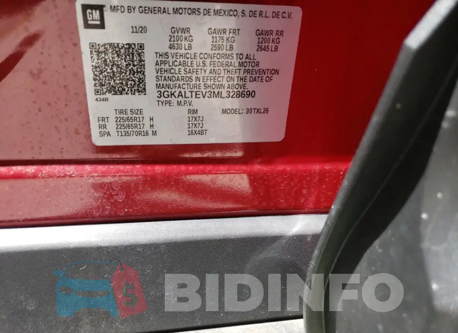 3GKALTEV3ML328690 Photo# 13