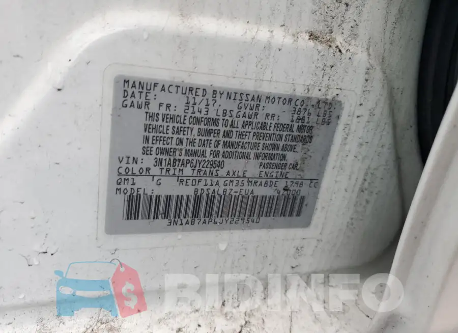 3N1AB7AP6JY229540 Photo# 13