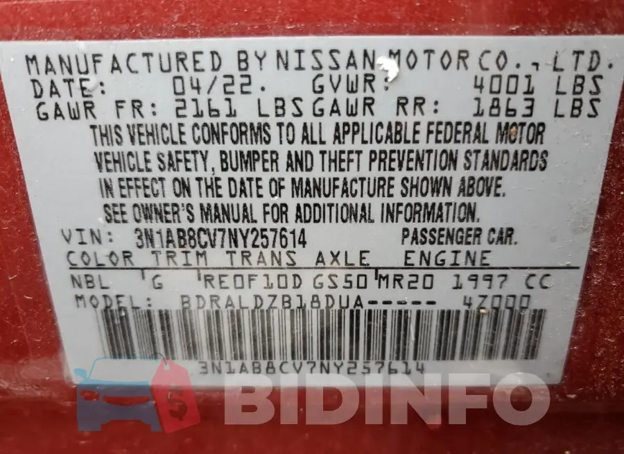 3N1AB8CV7NY257614 Photo# 12