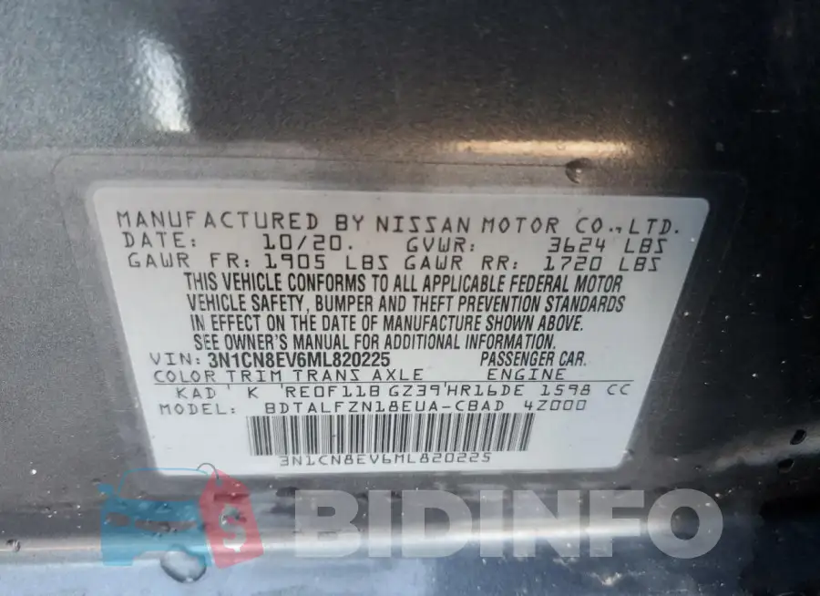 3N1CN8EV6ML820225 Photo# 12