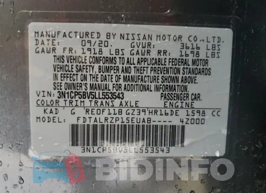 3N1CP5BV5LL553543 Photo# 13