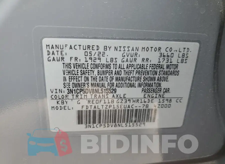 3N1CP5DV8NL515529 Photo# 13