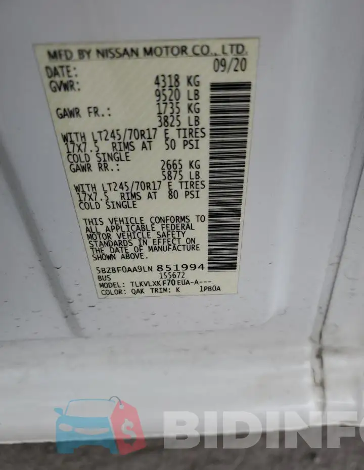 5BZBF0AA9LN851994 Photo# 13