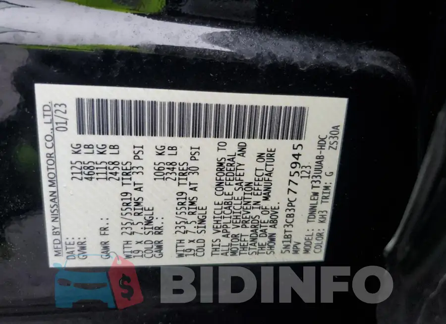 5N1BT3CB3PC775945 Photo# 12