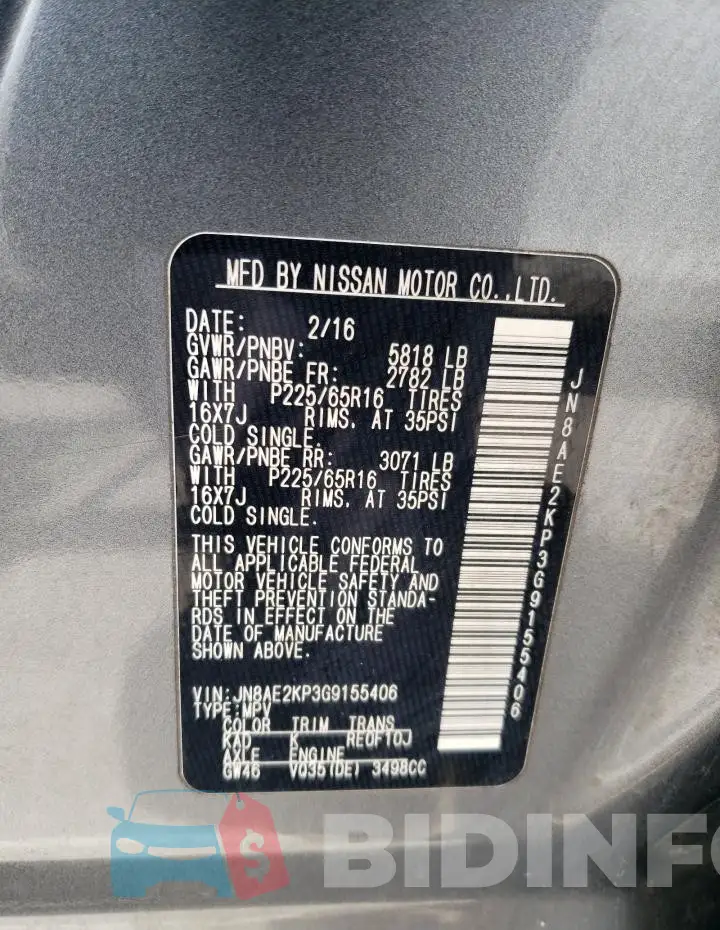 JN8AE2KP3G9155406 Photo# 13