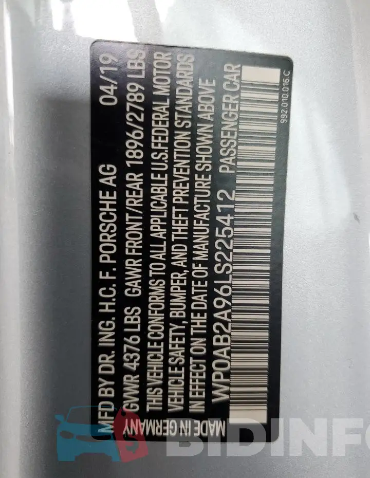 WP0AB2A96LS225412 Photo# 12