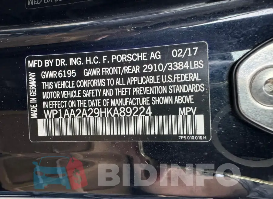 WP1AA2A29HKA89224 Photo# 11