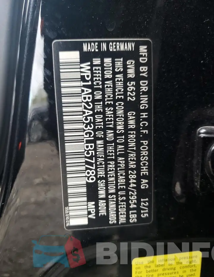 WP1AB2A53GLB57789 Photo# 12
