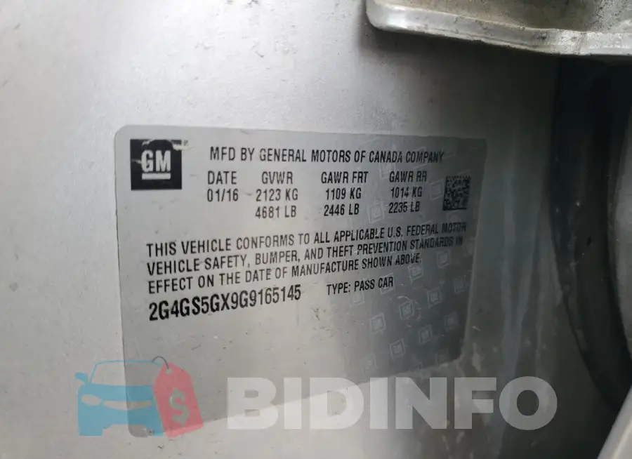 2G4GS5GX9G9165145 Photo# 13