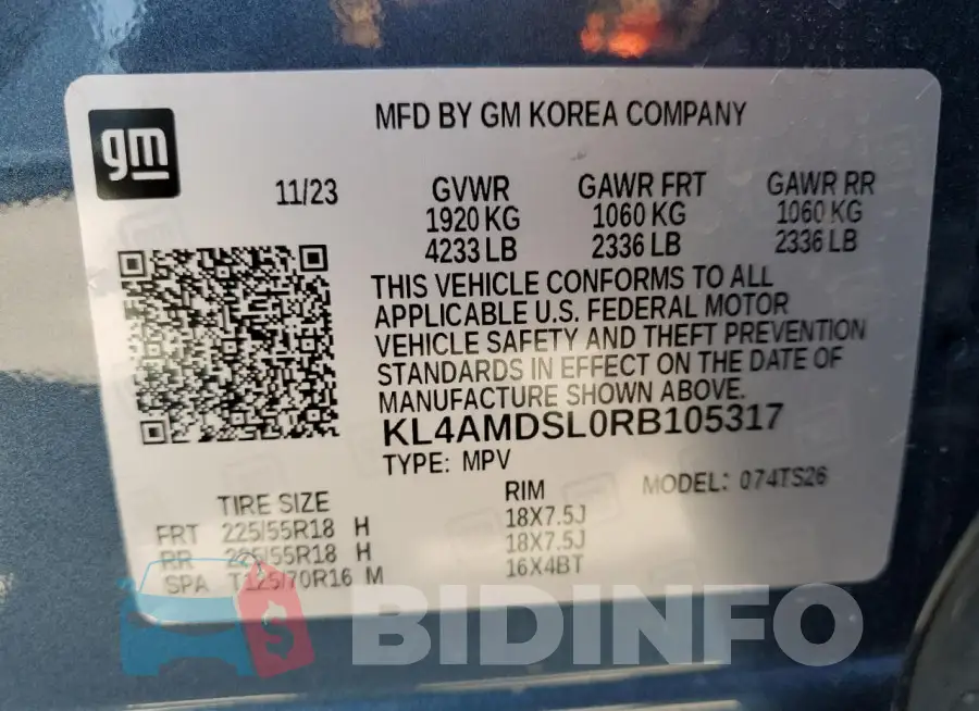 KL4AMDSL0RB105317 Photo# 14