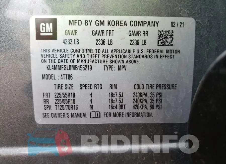 KL4MMFSL0MB156219 Photo# 13