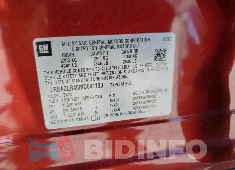 LRBAZLR45MD041190 Photo# 12