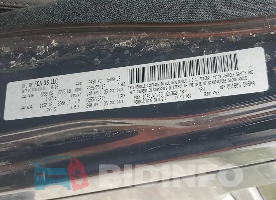 1C4BJWDG7GL324362 Photo# 14