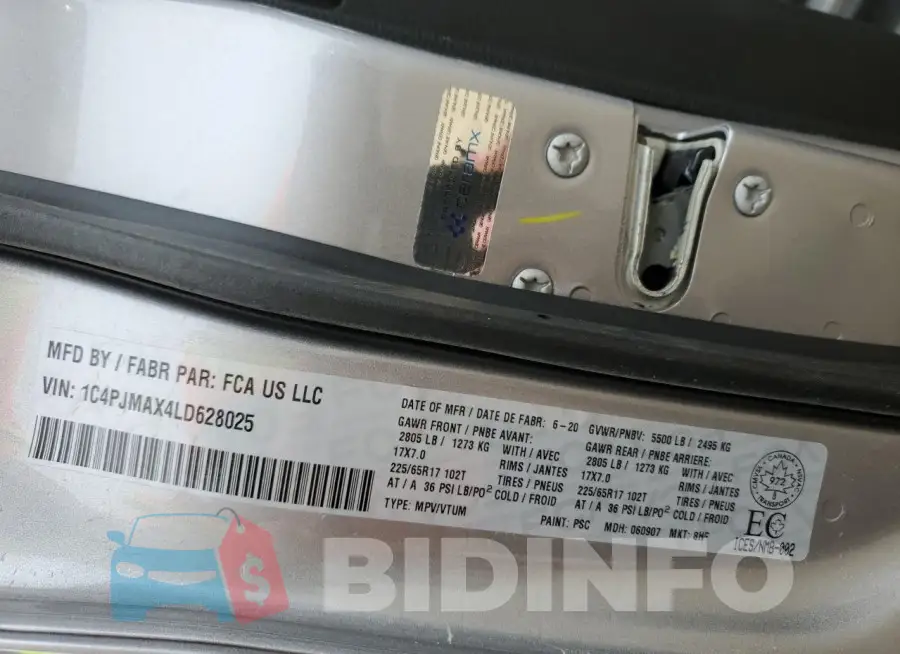 1C4PJMAX4LD628025 Photo# 13