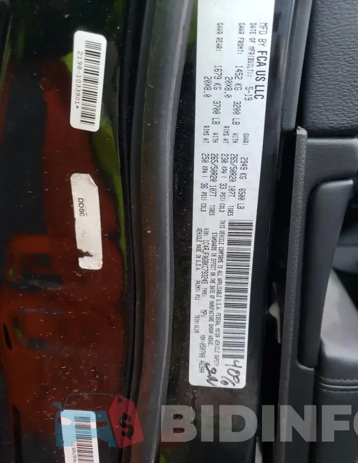 1C4RJFAG8KC793245 Photo# 12
