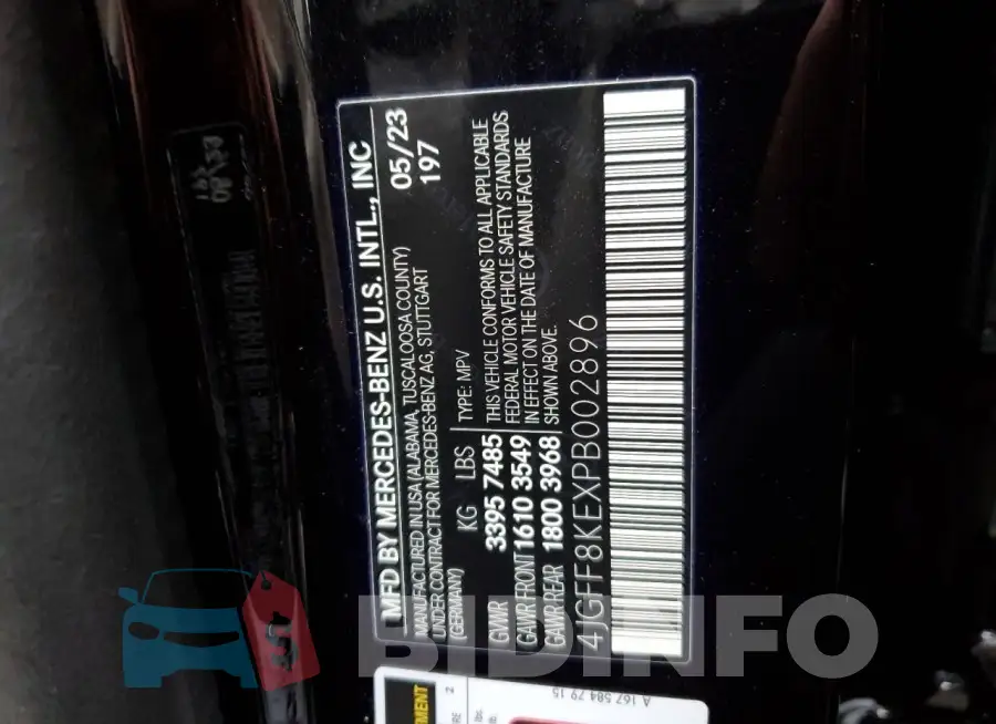4JGFF8KEXPB002896 Photo# 13