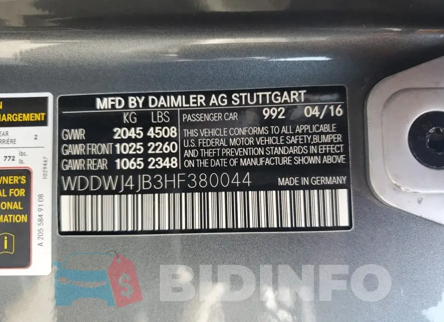 WDDWJ4JB3HF380044 Photo# 12