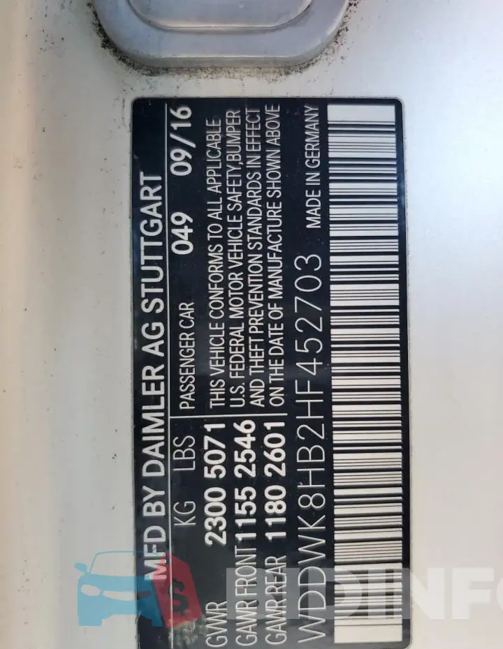 WDDWK8HB2HF452703 Photo# 13
