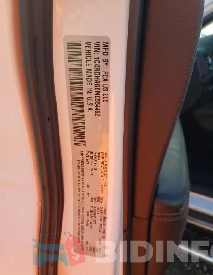 1C4RDHAG6MC554492 Photo# 13
