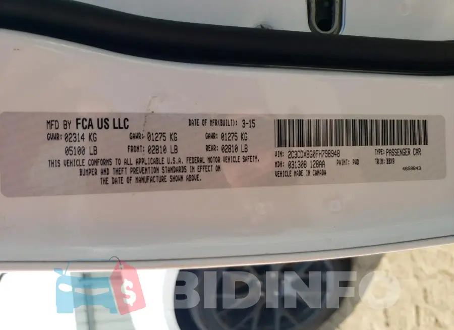2C3CDXBG0FH798948 Photo# 12