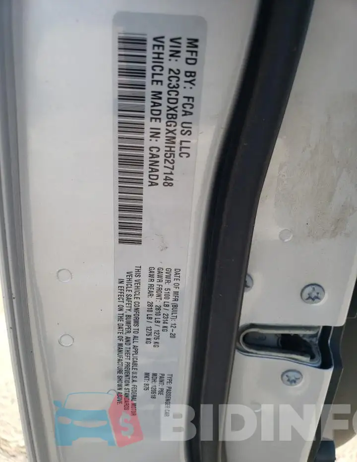2C3CDXBGXMH527148 Photo# 12