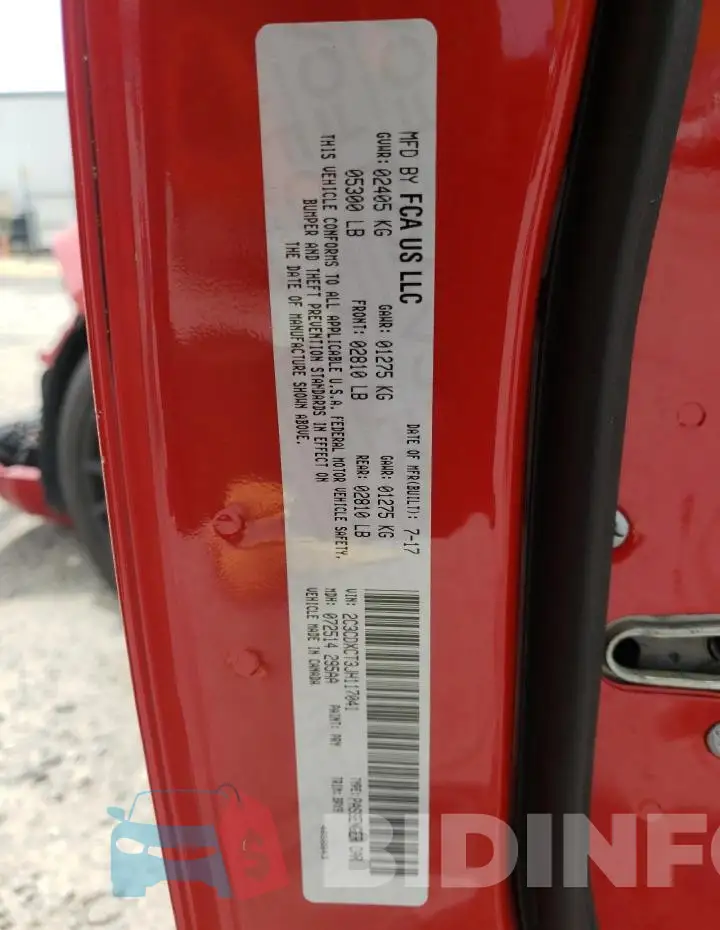 2C3CDXCT3JH117041 Photo# 12