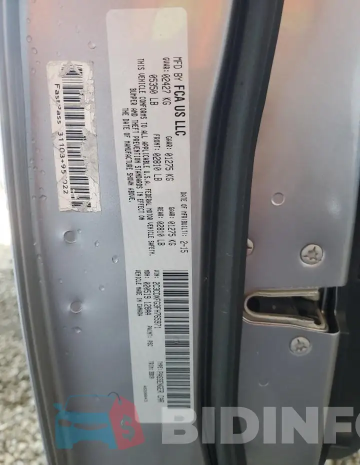 2C3CDXFG3FH765971 Photo# 12
