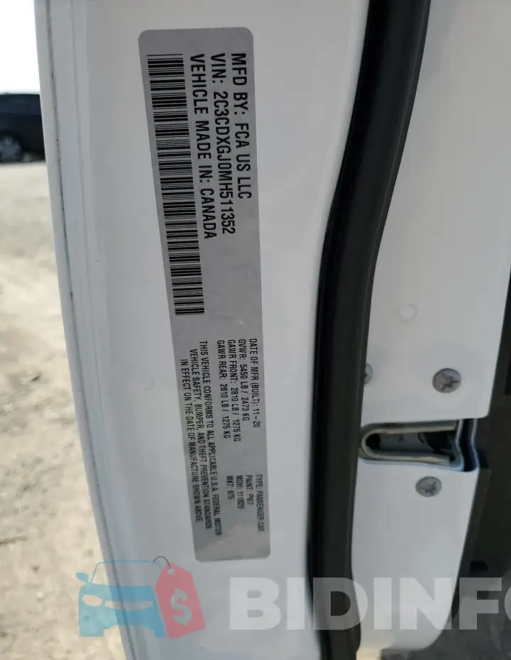 2C3CDXGJ0MH511352 Photo# 12