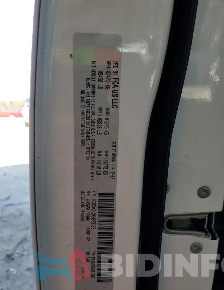 2C3CDXGJXKH603193 Photo# 13
