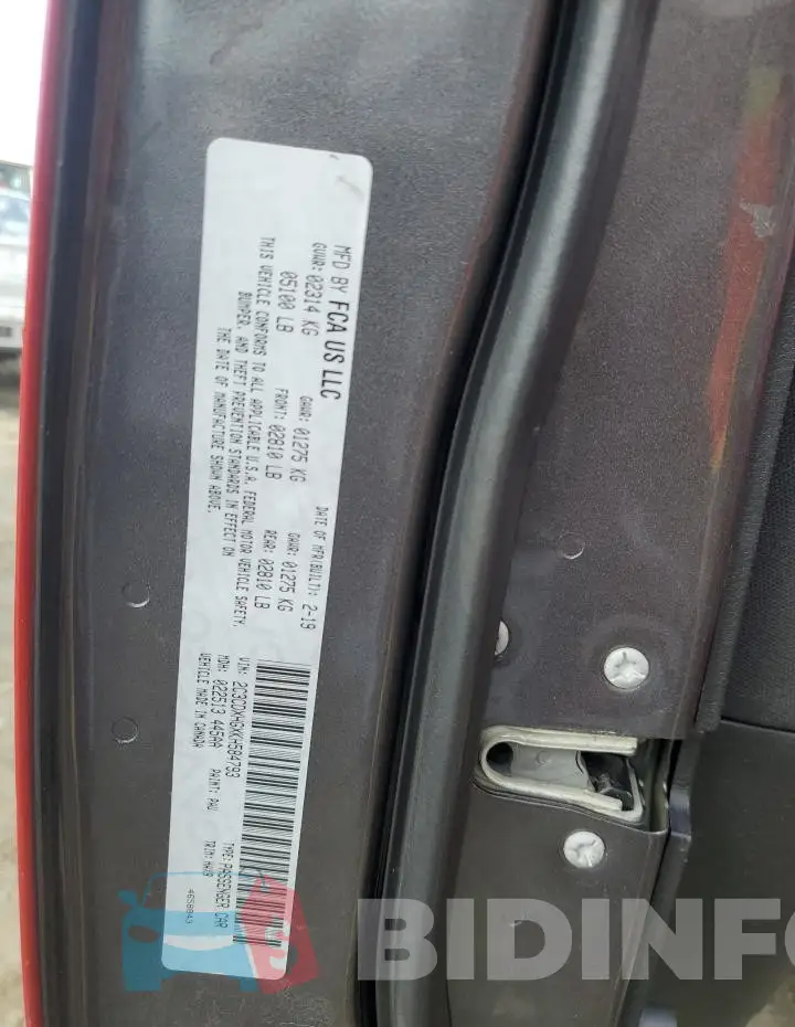 2C3CDXHGXKH584793 Photo# 12