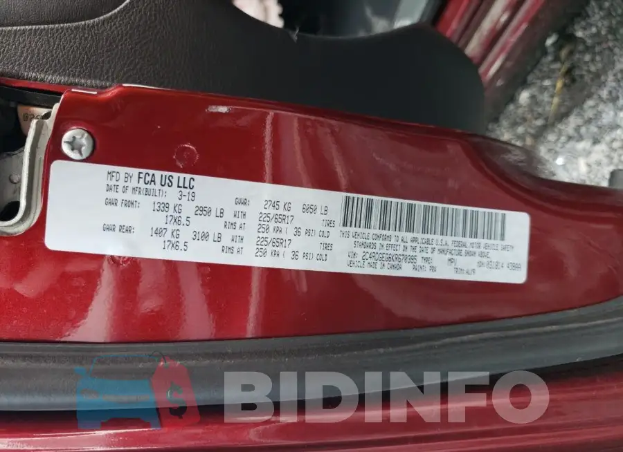 2C4RDGEG6KR670395 Photo# 13