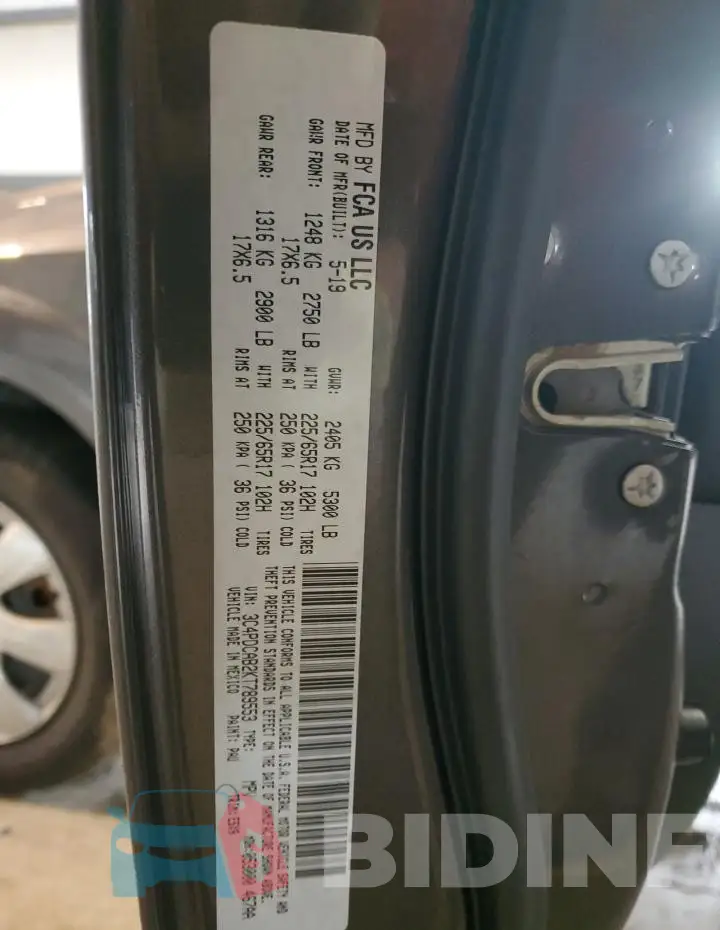 3C4PDCAB2KT789553 Photo# 14