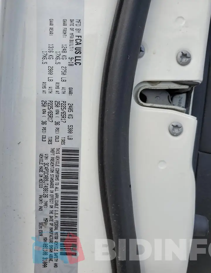 3C4PDCAB9JT498126 Photo# 13
