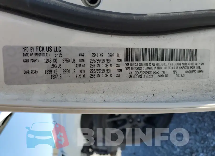 3C4PDDEG8GT108525 Photo# 13