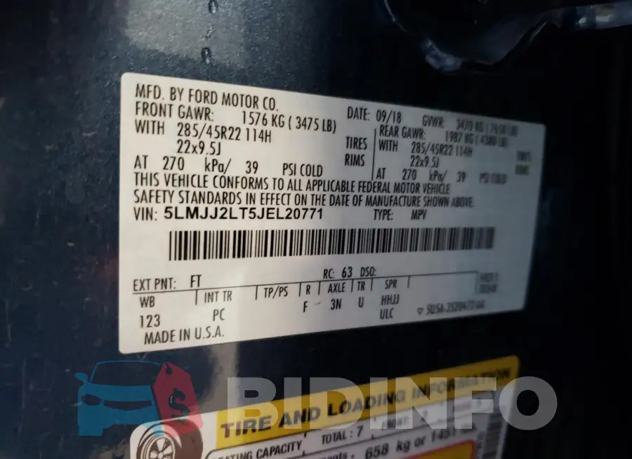 5LMJJ2LT5JEL20771 Photo# 14