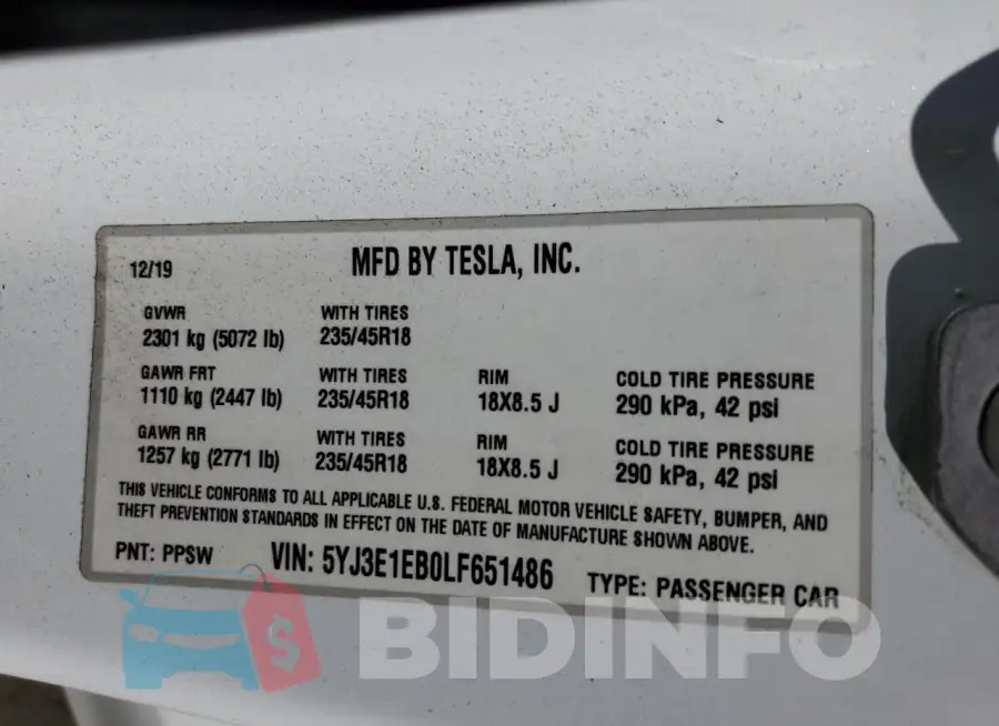 5YJ3E1EB0LF651486 Photo# 12