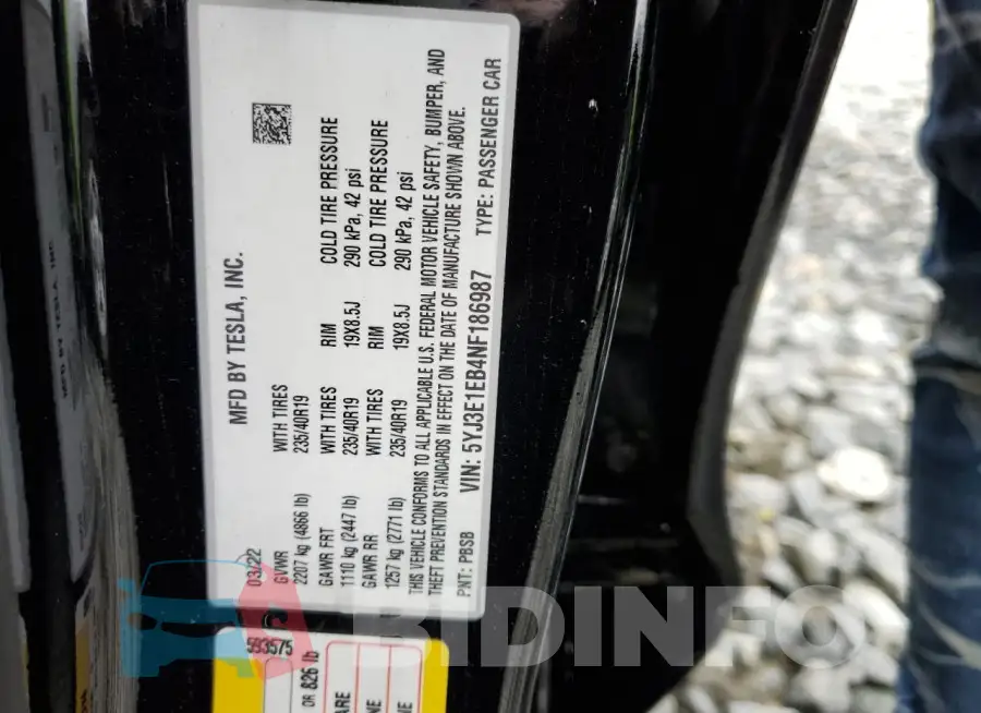 5YJ3E1EB4NF186987 Photo# 12