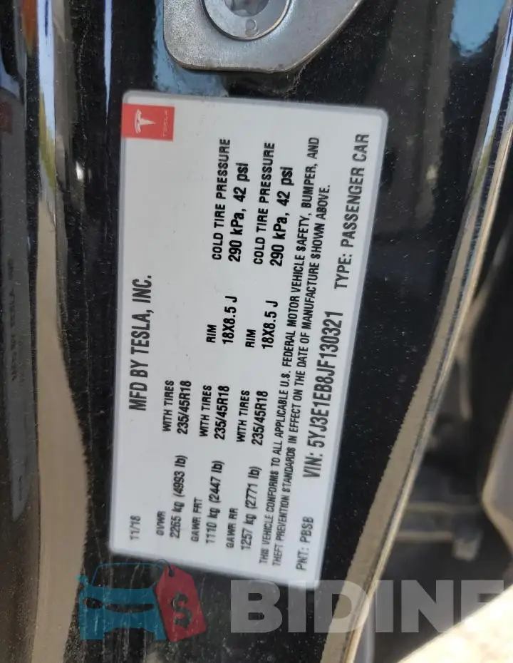5YJ3E1EB8JF130321 Photo# 13