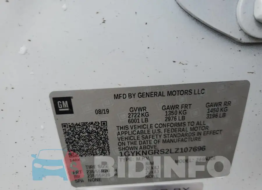 1GYKNGRS2LZ107696 Photo# 14