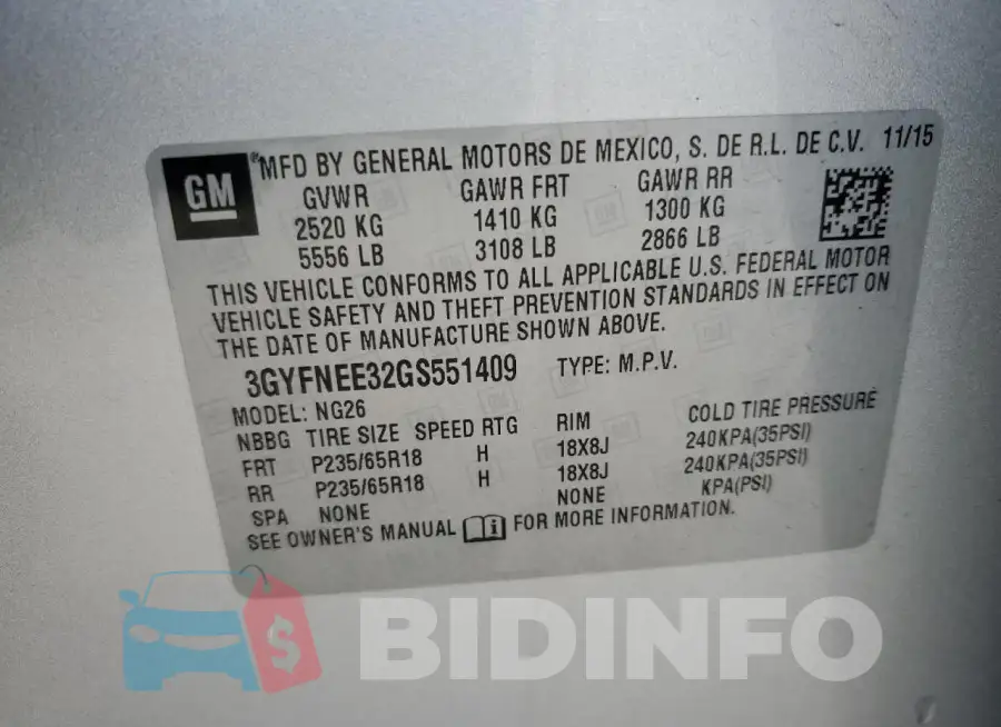 3GYFNEE32GS551409 Photo# 12