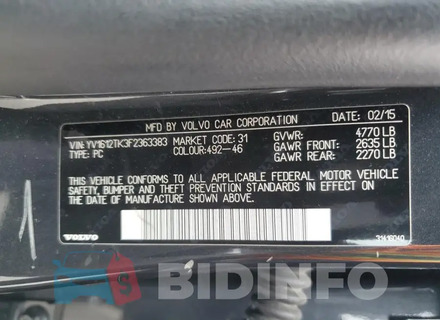 YV1612TK3F2363383 Photo# 12