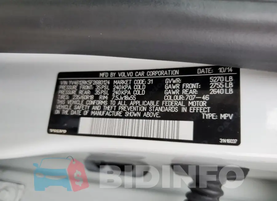 YV4612RK5F2680124 Photo# 12