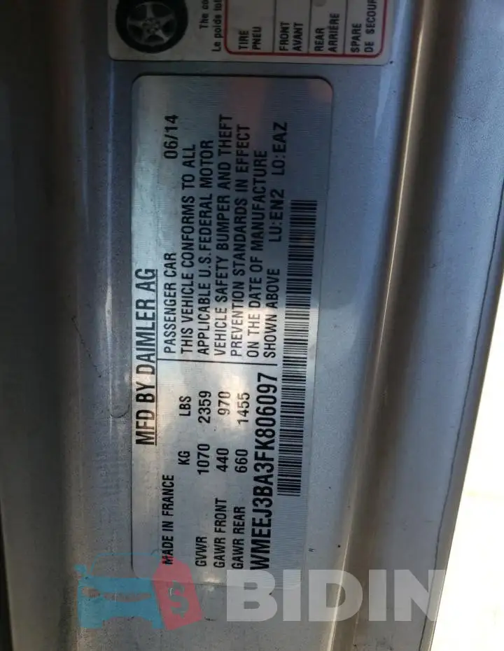WMEEJ3BA3FK806097 Photo# 12