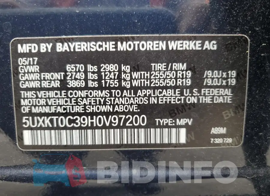 5UXKT0C39H0V97200 Photo# 13