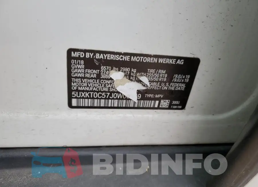 5UXKT0C57J0W00859 Photo# 13