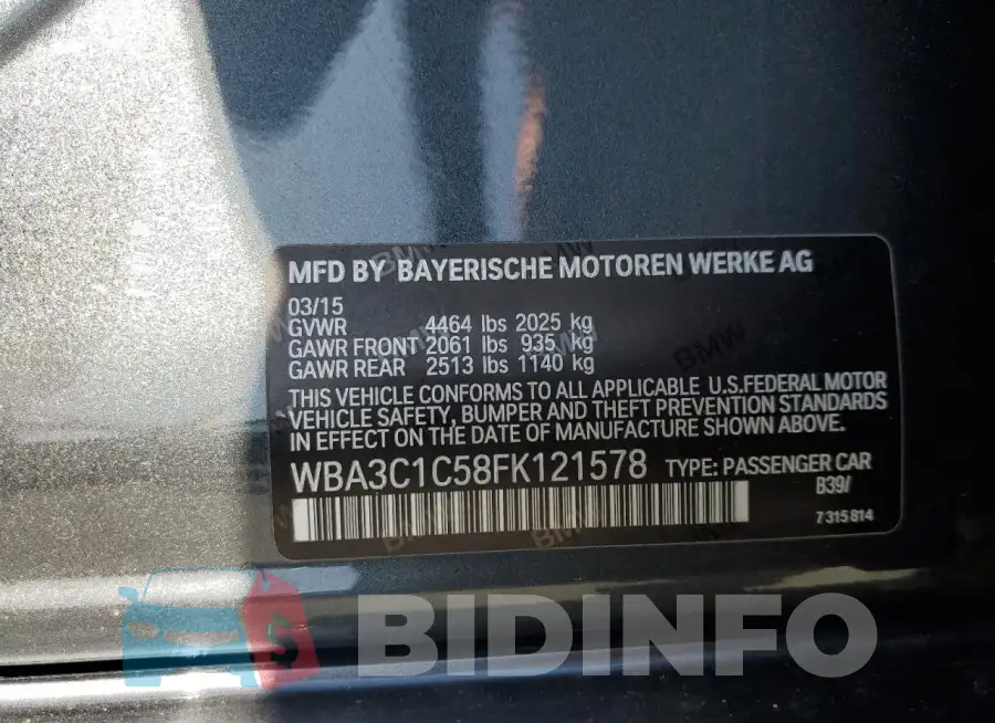 WBA3C1C58FK121578 Photo# 12