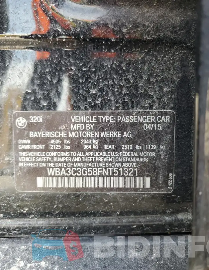 WBA3C3G58FNT51321 Photo# 13