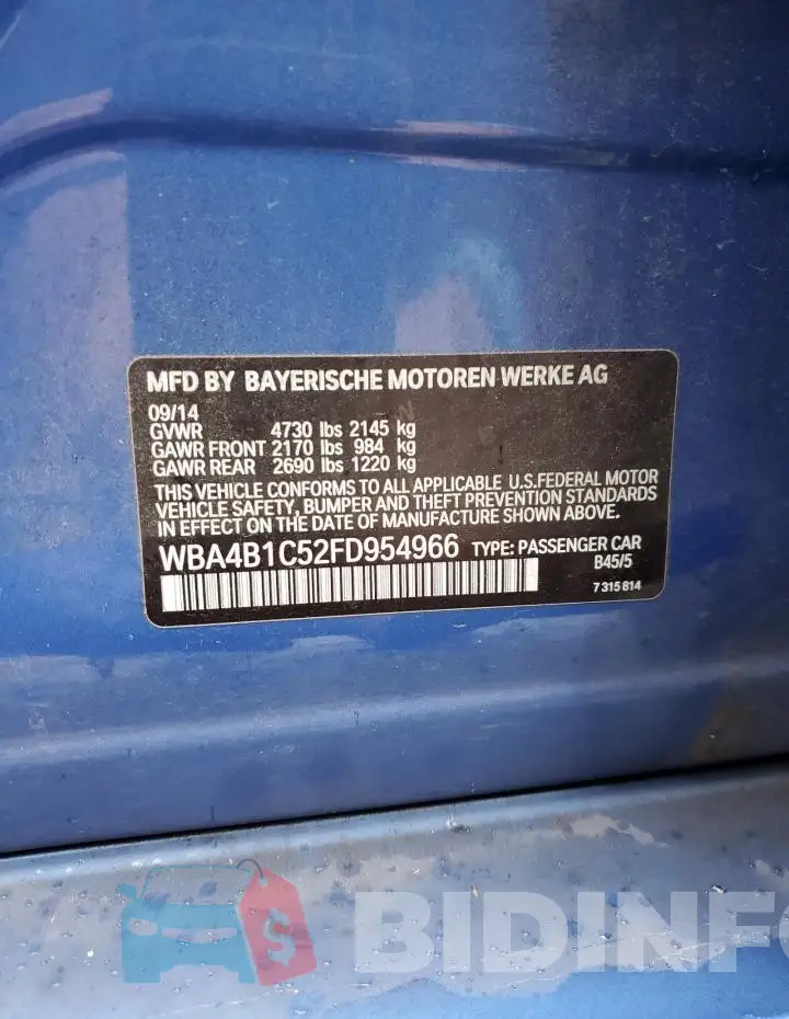 WBA4B1C52FD954966 Photo# 12