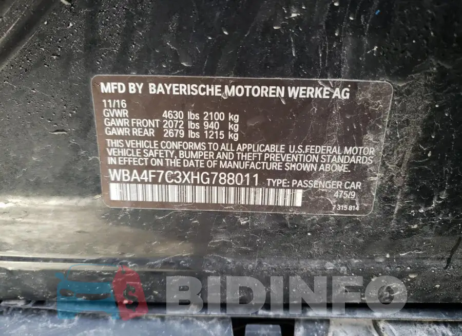 WBA4F7C3XHG788011 Photo# 12